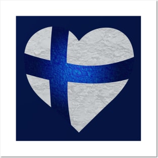 Suomi Finland heart shaped flag Posters and Art